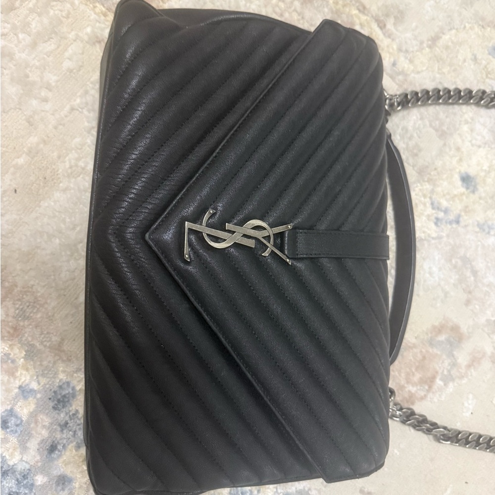 Authentic Saint Laurent 2021 Large Monogram Matelasse College Bag - Picture 11 of 15